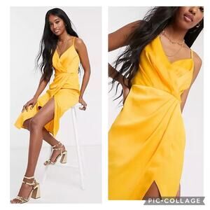 Little Mistress Satin Wrap Dress